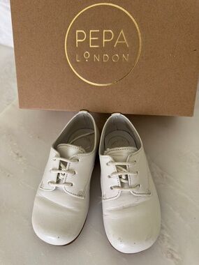 PEPA London Kids' Cream Leather Dress Oxfords sz 24